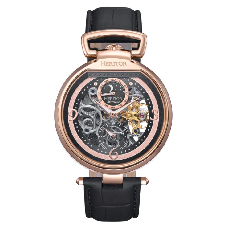 Heren Watch2DayNL Heren | Heritor^Heritor Automatic Lincoln HERHS3606 Heren Horloge 45mm 5 ATM